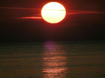 Scenic view of sunset over river