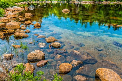 Pebbles on water