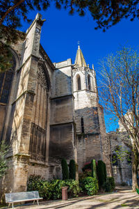 Low angle view of historic building against sky