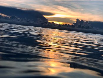 Scenic view of sea during sunset
