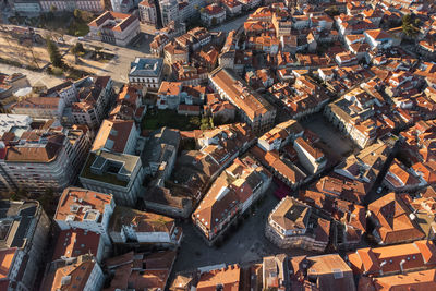 High angle view of buildings in city