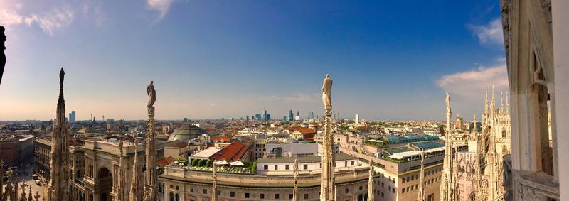 High angle view of buildings in city
