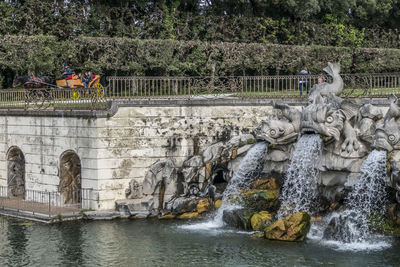 The three dolphins fountain at the reggia of caserta