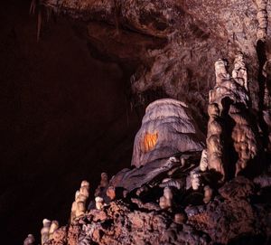 Low angle view of rock formation in cave