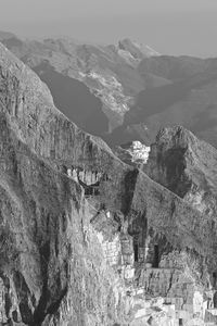 High angle view of rocks on mountain