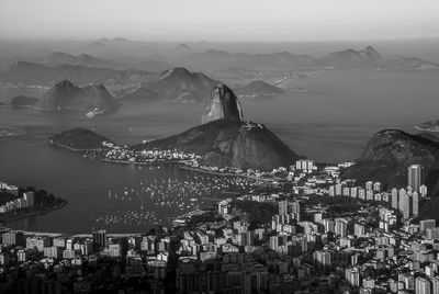 Aerial view of city at waterfront