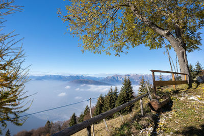 Scenic view of mountains against sky during winter