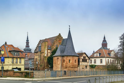 View of budingen with schlaghaus in germany