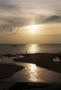 Scenic view of sea at sunset