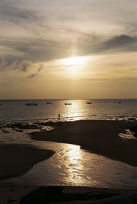 Scenic view of sea at sunset