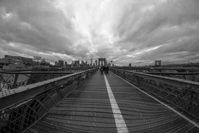 View of city against cloudy sky