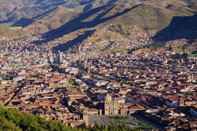 High angle shot of townscape