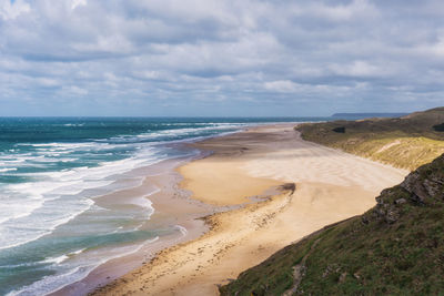 Scenic view of beach against sky