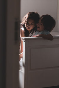 Mother and daughter at home