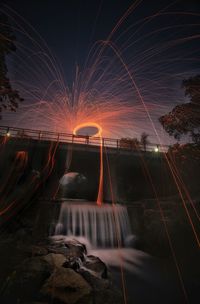 Light trails at night