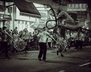 People on street in city