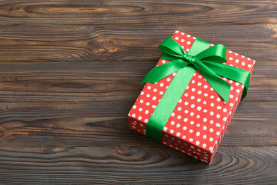 Directly above shot of christmas presents on table