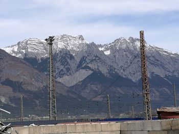 View of snowcapped mountain against sky