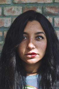 Close-up portrait of woman with make up 