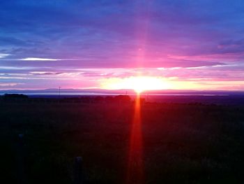 Scenic view of sea at sunset