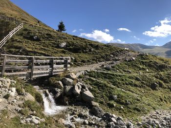 Scenic view of land against sky