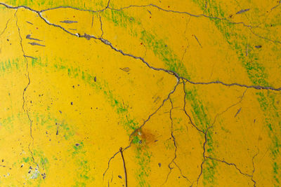 Full frame shot of yellow weathered wall