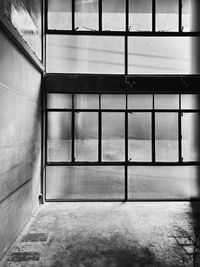 Empty glass window of building