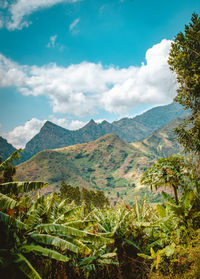 Scenic view of mountains against sky