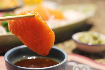 Close-up of sushi on plate