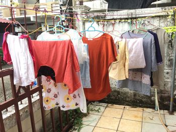 Clothes drying on clothesline