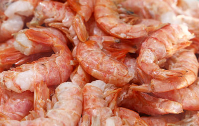 Full frame shot of prawns for sale at market