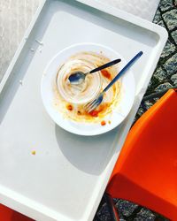 Directly above shot of coffee cup