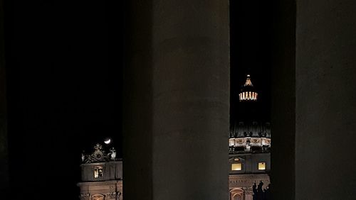 View of illuminated city at night