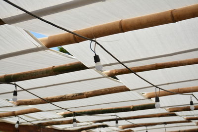 Low angle view of hanging from ceiling