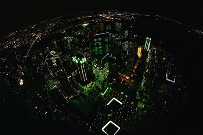 View of cityscape at night