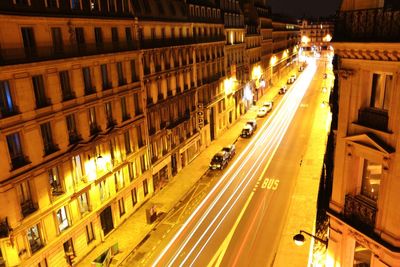 Traffic on road at night