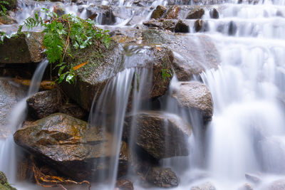 Scenic view of waterfall