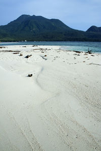 Scenic view of beach against sky