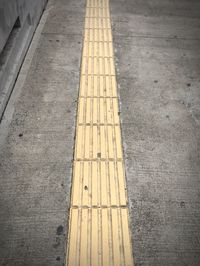 Close-up of yellow road
