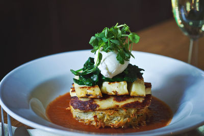 Close-up of food in plate