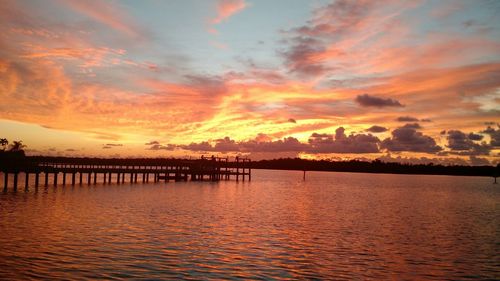 Scenic view of sea at sunset