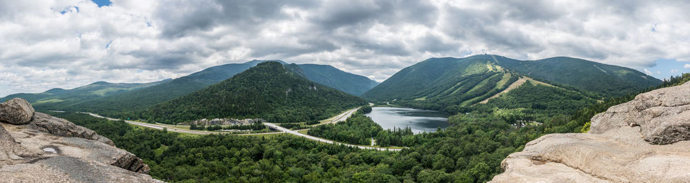 Panoramic view of mountains against sky