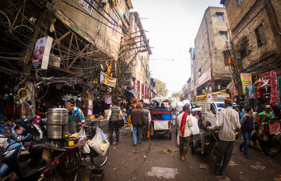 Group of people in city street