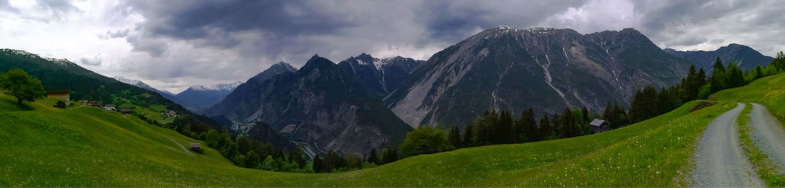 Panoramic view of mountains against sky