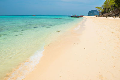 Scenic view of beach against sky