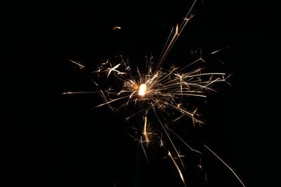 Firework display at night