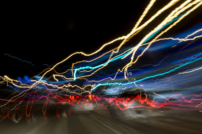 Light trails at night