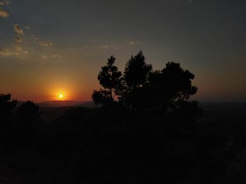 Silhouette trees against sky during sunset