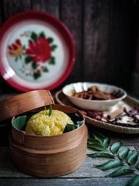 Close-up of meal on table