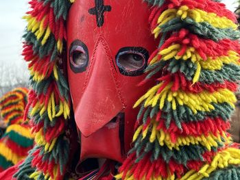 Close-up of mask